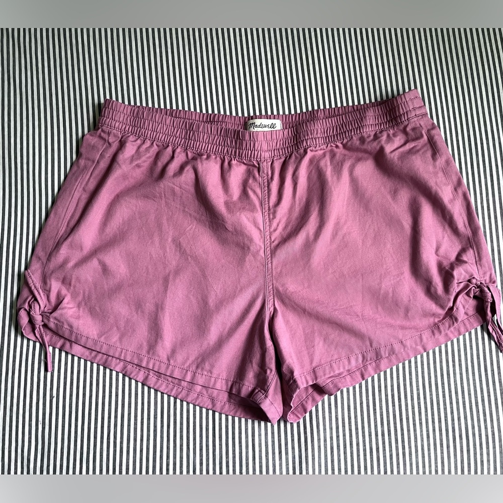 Madewell Pink Pull Up Shorts with Knot detail
